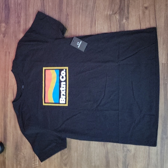 NWT Men's Brixton "New Wave S/S Tailored Fit" Black T-Shirt. Various Sizes - Picture 1 of 5
